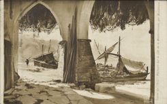 CPA Fantaisie Salon 1910 Pecheurs sur la cote de la Mediterrannee par Montenard