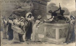 CPA Fantaisie Georges Clairin Sur le pont Alexandre Paris Les Midinettes