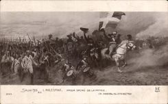 CPA Fantaisie Salon 1913 Malespina Amour sacre de la patrie Militaria 