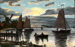 CPA Fantaisie Marine Moulin Windmill