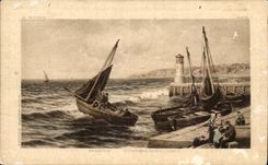 CPA Fantaisie Marine Kustenlandschaft 