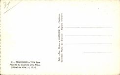 CPA Toulouse La villa rose Facade du Capitole et la place Hotel de ville