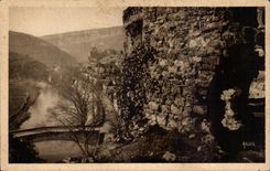 Cabrerets - Les quais et ruines - CPA 