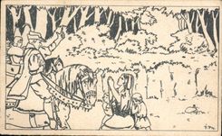 CPA Fantaisie Seigneur et paysans