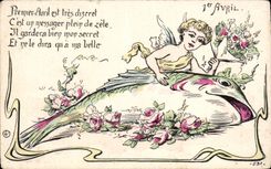 Festivales - d Avril de Poisson - dia de abril Fool S - angel - angel - CPA