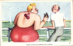 Humour - Illustration - Voulez vous prendre mes jumelles - CPA 