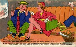 Humour - Illustration - Pourquoi gardez vous vos mains comme ca - CPA 