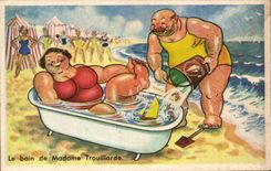 Humour - Illustration - La Bain du Madame - CPA 
