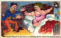 Humour - Illustration - Tu rentres a trois heure du matin! - CPA 