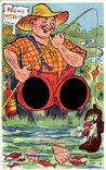 Humour - Illustration - Peche Interdite - no fishing - finger puppet card - CPA 
