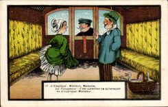 CPA Fantaisie Humour L'employe du train 