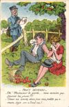 CPA Fantaisie Illustrateur Fruit defendu Gendarme