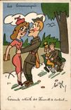 CPA Fantaisie Humour Les communiques Militaria 