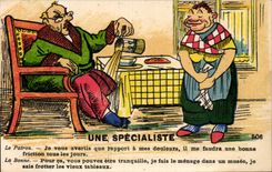 CPA Fantaisie Humour Une specialiste 