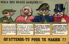 CPA Fantaisie Voila les beaux garcons Qu'attends tu pour te marier ? 