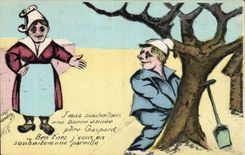 CPA Fantaisie Folklore Paysans Andry 