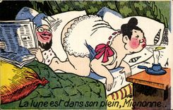 Humour - Illustration - La Lune est dans son plein Mignonne - CPA 