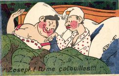 Humour - Illustration - Tu me catouilles - CPA 