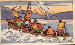 Humour - Illustration - Tell - La tempete sur le lac - Der Sturm auf dem See - CPA 