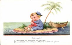 Ninos - ilustracion - finalmente solamente - isla - isla - CPA