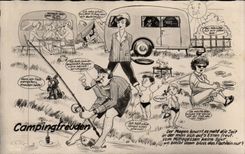 CPA Fantaisie Humour Campingfreuden