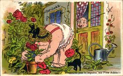 CPA Fantaisie Bousculers pas la legume ma ptite Adele 