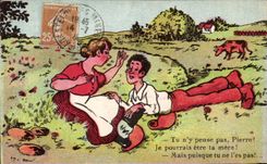 CPA Fantaisie Tu n'y pense pas Pierre Folklore Paysans