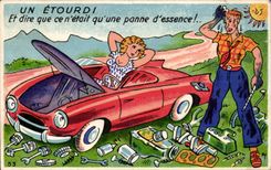 Humour - Illustration - pin up - pinup - automobile - mecanic - automobile - CPA 