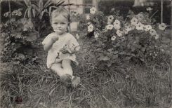 Fantasia - nino - bebe - flores que huelen del bebe - CPA