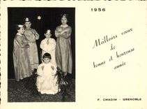 Fantasia verdadera de Grenoble de la foto - ninos - ninos - Feliz Navidad - la Navidad 1956 - chadim - Grenoble - CPA