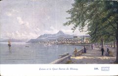Evian and the Quay Baron de Blonay - CPA
