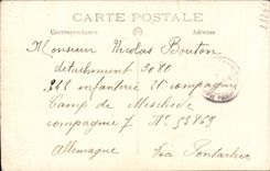 CARTE PHOTO Fantaisie - Couple - proud family - CPA Camp de Meschede Allemagne