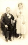 CARTE PHOTO Fantaisie - Couple - marriage - wedding - bride - groom - CPA 