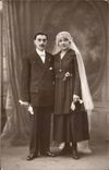 CARTE PHOTO Fantaisie - couple - wedding - marriage - bride - groom - CPA 