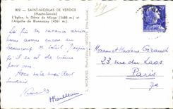 CPSM Saint Nicolas of Veroce the church the dome of Miage the needle of Bionnassay