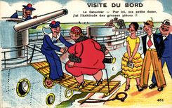 CPA Illustrateur Militaria Visits edge Marine the Bateau gunner Marine