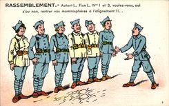 CPA Illustrator Militaria Gathering