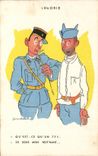 CPA Illustrator Militaria Humor Theory Which is what one 75? 35 pennies my yeutnant
