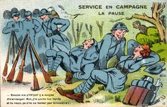 CPA Illustrator Militaria Humor Service in shift the pause
