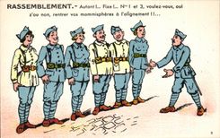 CPA Illustrator Militaria Humor Gathering