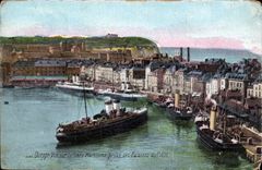 CPA Dieppe visto en el reten maritimo de la estacion de tren de acantilados de Pollet