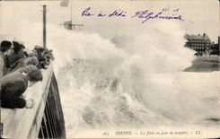 CPA Dieppe the pier one day of storm