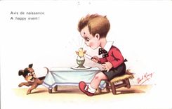 La opinion de la esposa del nino del humor de CPA Fantaisie del nacimiento tiene respiradero feliz! Rey de Bob del perro del perro