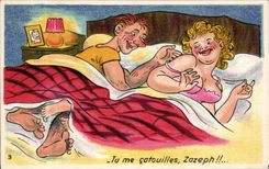 CPA Fantaisie Humour Tu me catouilles Zazeph