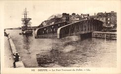 CPA Dieppe Le bridge swing of Pollet