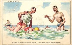 Bebida hecha humor del ilustrador de la fantasia de CPA un buen soplo el es mi madre hermosa