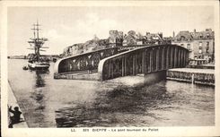 CPA Dieppe Le bridge swing of Pollet