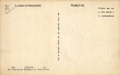 CPA Dieppe the market with fish and quays