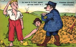 CPA Fantaisie Humour Au nom de la Loue Police Gendarme 