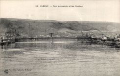 Elbeuf - Suspension Bridge and Rocks - CPA